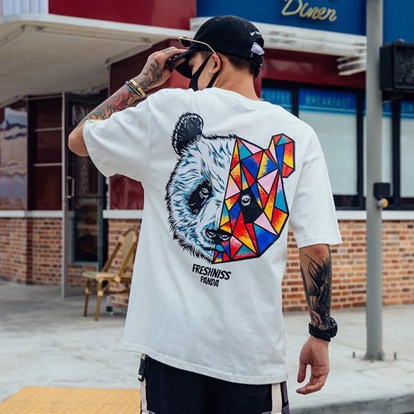 [HCM]Áo thun cao cấp kiểu dáng tay lỡ mẫu gấu Panda XC008