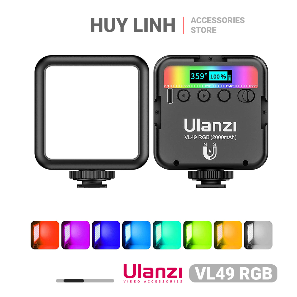 Đèn led RGB mini Studio Ulanzi VL49 RGB - 3 Chế độ sáng dung lượng pin 2000Mah