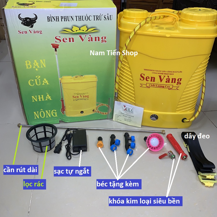 Bình xịt thuốc 16L-20L chạy điện 12V CON ONG VÀNG , Phun thuốc trừ sâu lúa ,phun thuốc hoa màu, phun khử trùng Phun thuốc cây cảnh