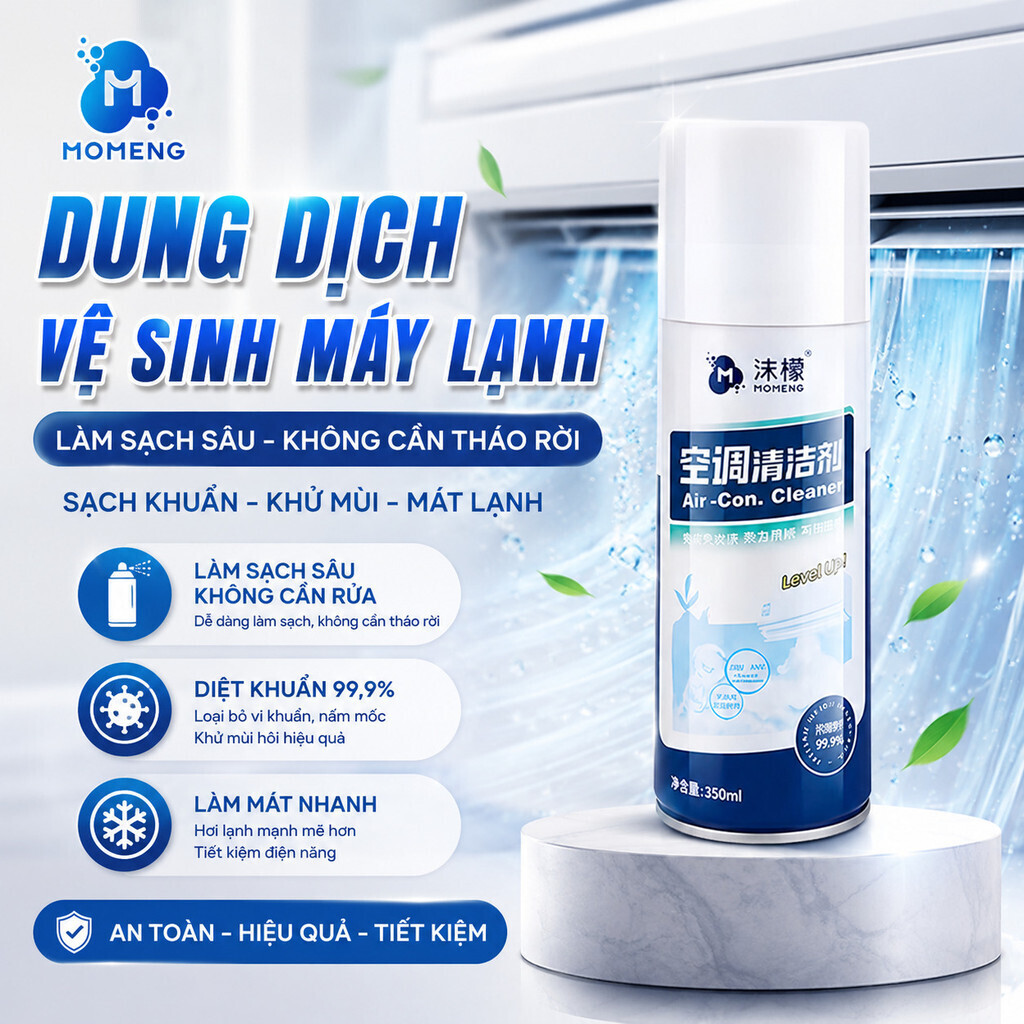 MOMENG [Vệ sinh máy lạnh] Dung dịch vệ sinh máy lạnh 350ml / Dung dịch vệ sinh máy lạnh gia dụng không cần tháo rời, không cần rửa / Bộ dụng cụ làm sạch và loại bỏ vết bẩn hoàn chỉnh /phá xịt vệ sinh làm sạch khử mùi máy lạnh điều hòa