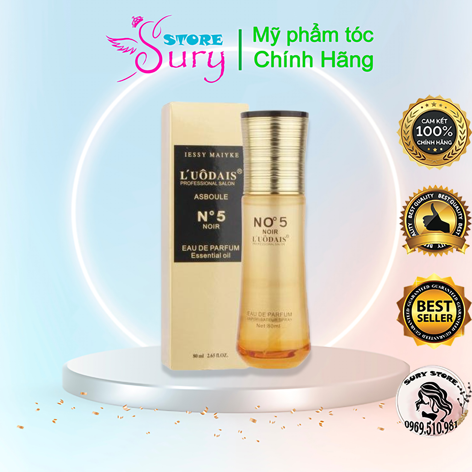 [ FreeShip Max]Tinh dầu dưỡng tóc L’UÔDAIS No5 Noir 80ml chính hãng Sury_store