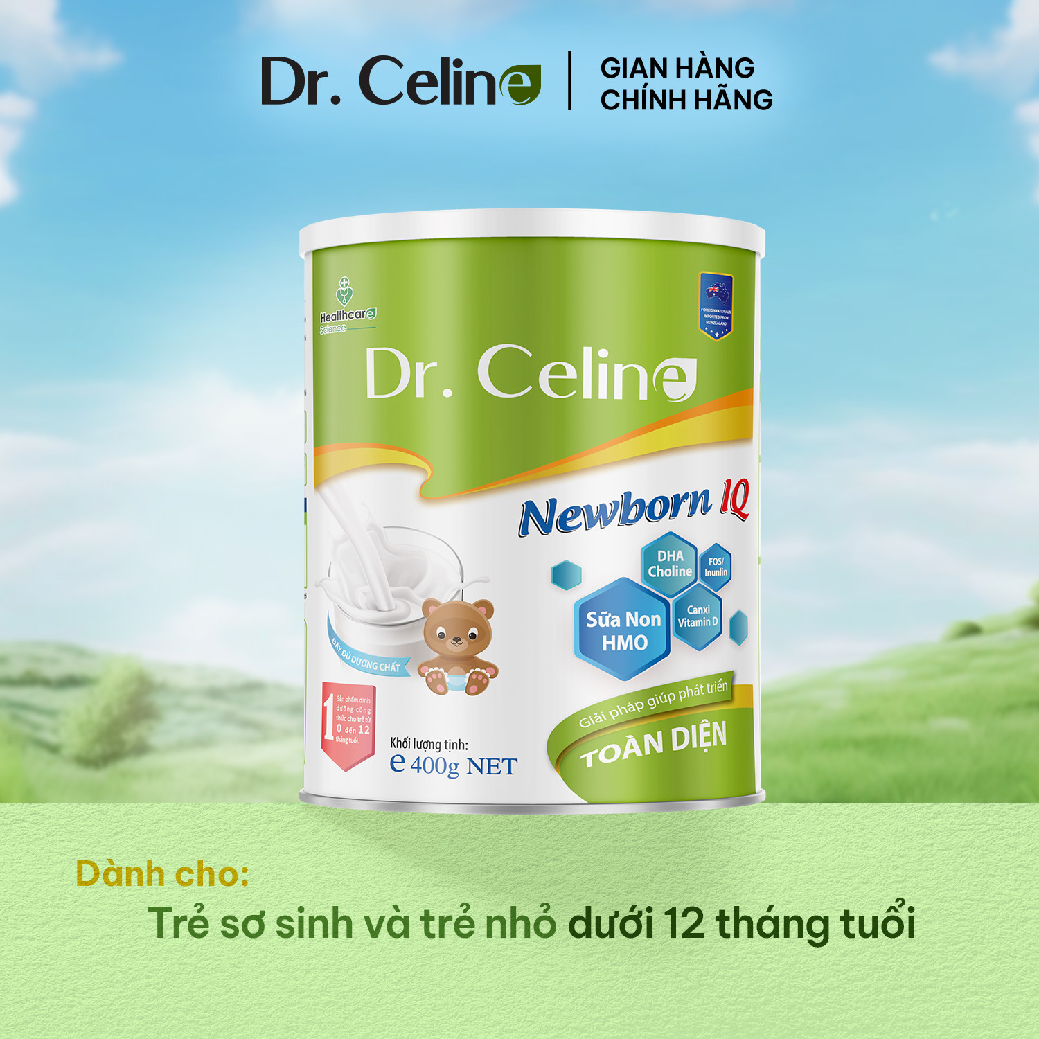 Sữa cho bé dưới 12 tháng tuổi Dr.Celine Newborn IQ 400g