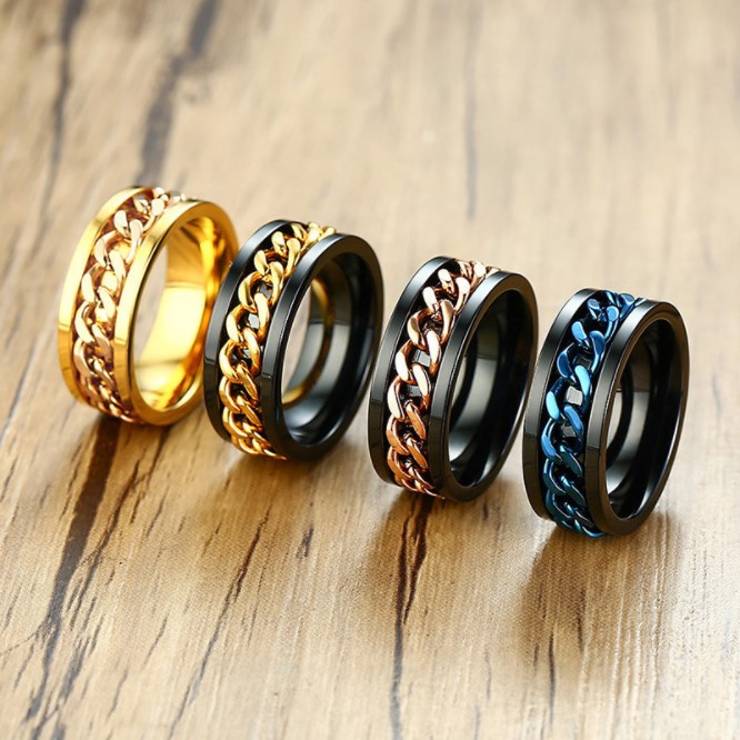 Nhẫn khui bia dây xích xoay nam nữ phong cách trẻ trung, cá tính