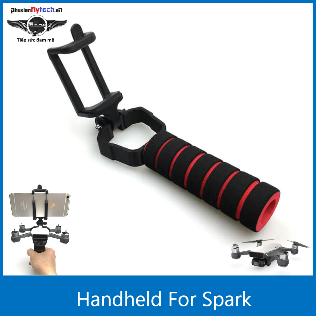 Tay quay phim Spark - DJI Spark handheld - Phụ kiện biến chiếc DJI Spark của bạn thành máy quay chuyên nghiệp - sản phẩm có chất liệu nhựa cứng chắc chắn - Phần tay nắm có đệm tay chống mỏi khi cầm nắm thời gian dài.