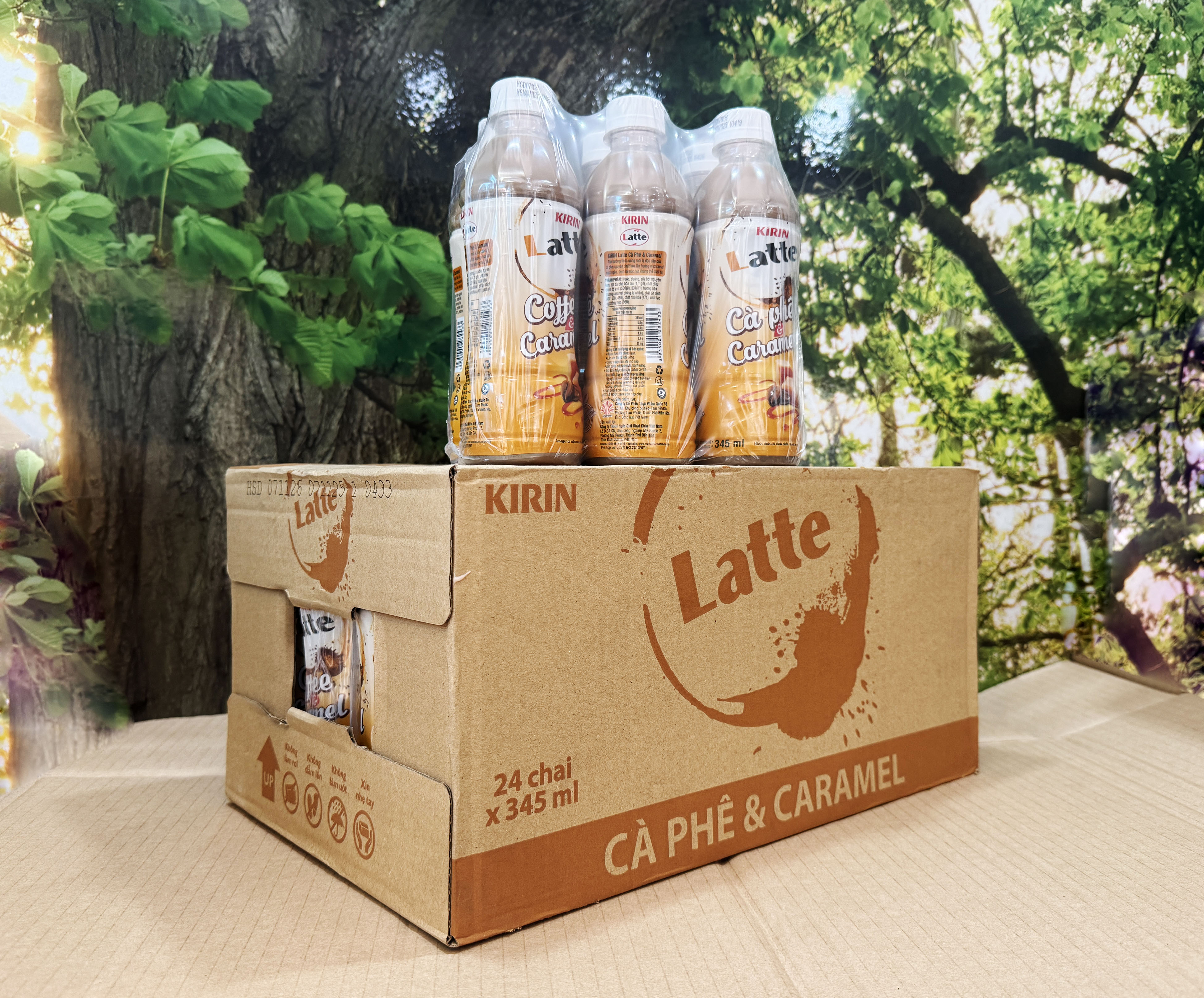 1 Thùng Latte Vị Cà Phê & Caramel /24 Chai*345ml