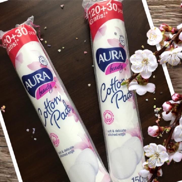 Combo 2 Bông tẩy trang Aura beauty cotton 150 miếng