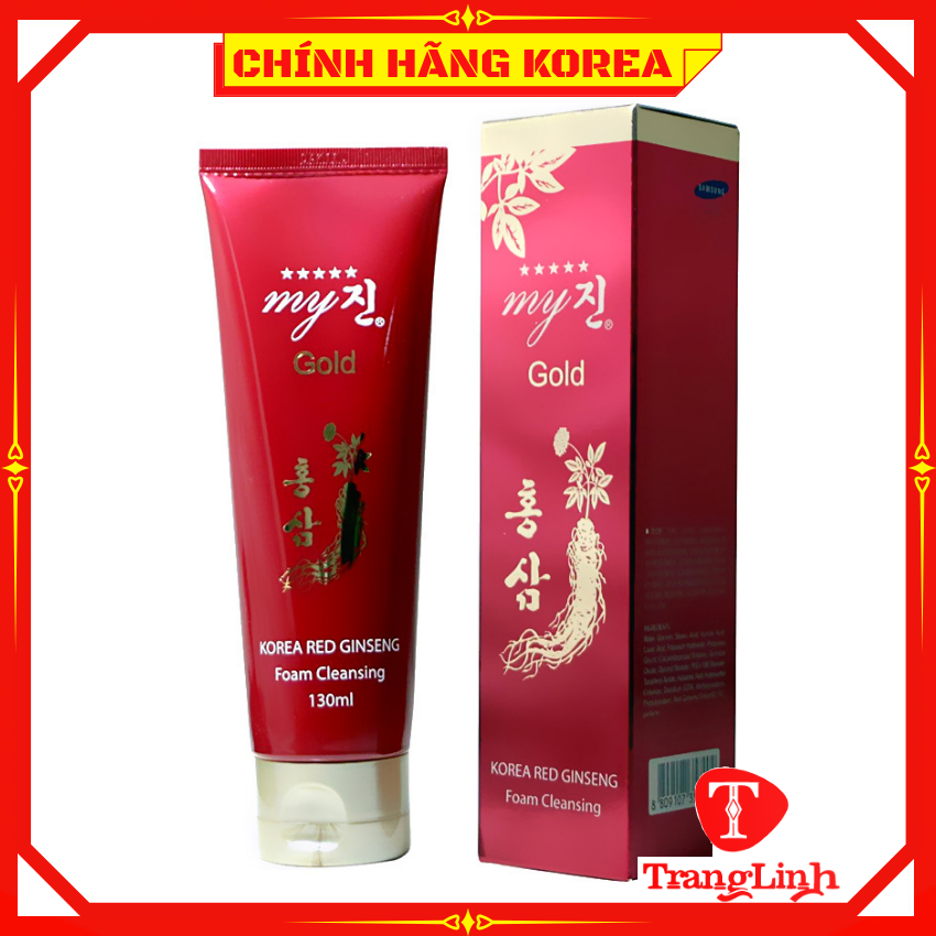 Sữa rửa mặt nhân sâm, Sữa rửa mặt sâm đỏ Gold my hàn quốc - Dưỡng da căng bóng, Mịn màng, Trắng sáng, tranglinh