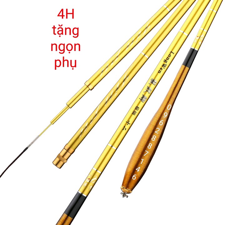 cần câu tay carbon 4h vàng đồng tặng ngọn phụ - Cam kết bảo hành đổi trả trong 2 tuần đầu
