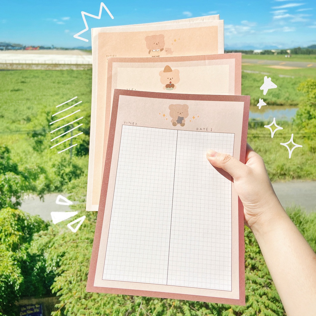 Tập note size b5 gấu nâu lớn
