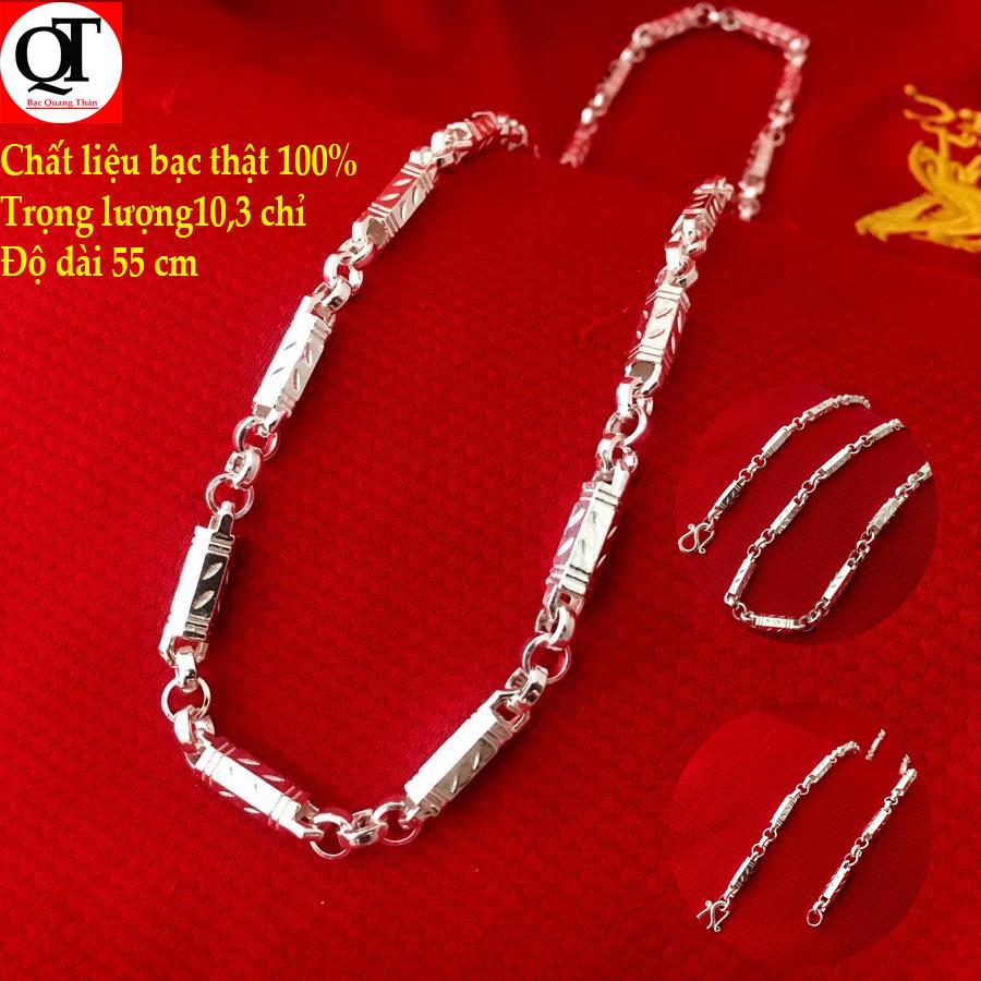 Vòng cổ nam Bạc Quang Thản - Dây chuyền nam mắt đơn đúc chất liệu bạc thật 100% kiểu dây dạng tròn trọng lượng 10,2 chỉ độ dài 55cm - QTDCNA18(BẠC