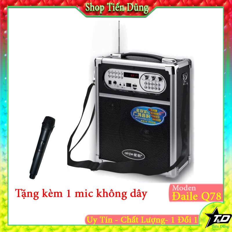 Loa kéo karaoke daile q78 tặng micro không dây