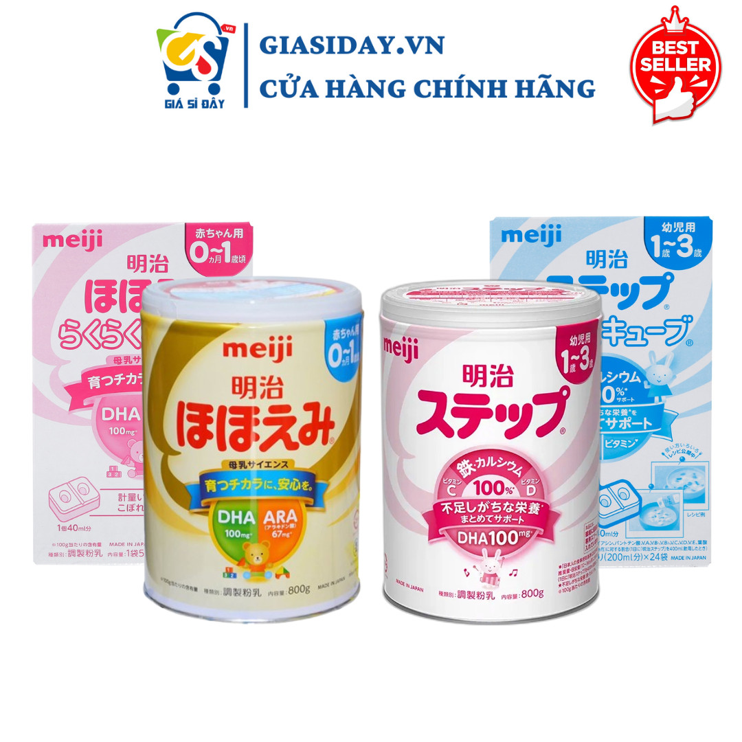 Sữa meiji nội địa nhật lon, thanh số 0 , số 9 , 0-1 , 1-3, meiji hp - sữa bột công thức hộp 800g