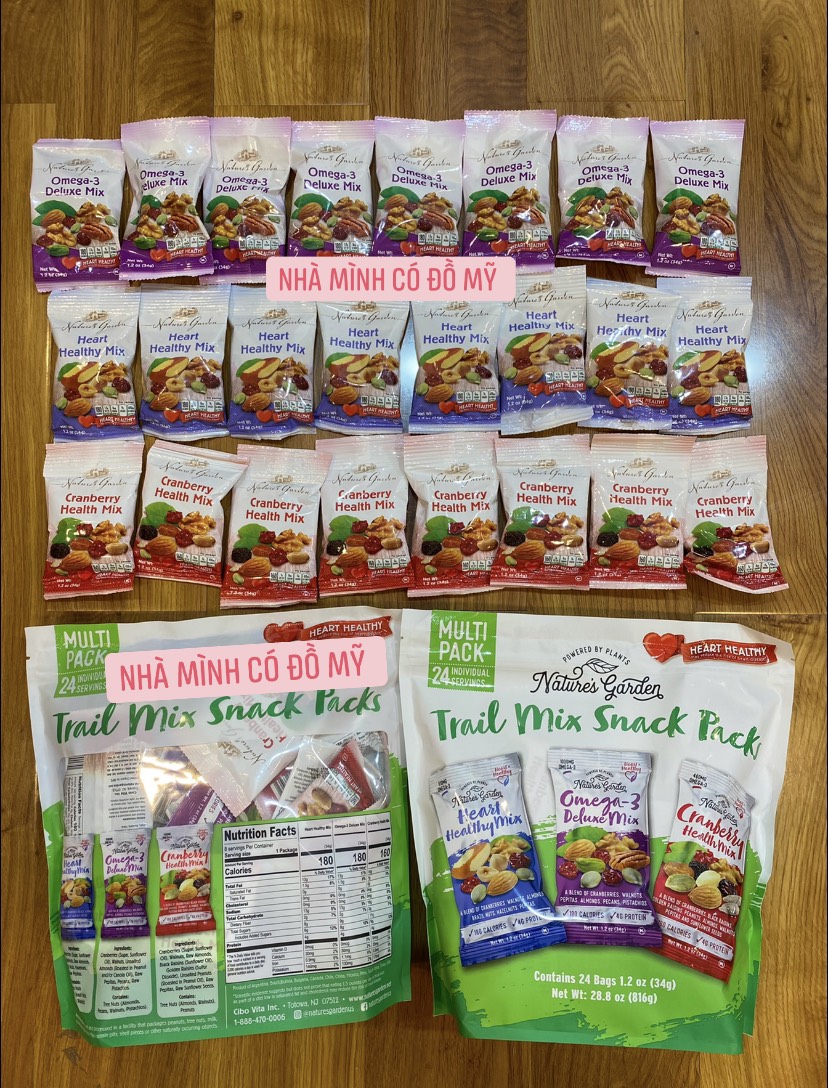 Hạt trail mix snack packs Nature’s Garden 28 gói 816g