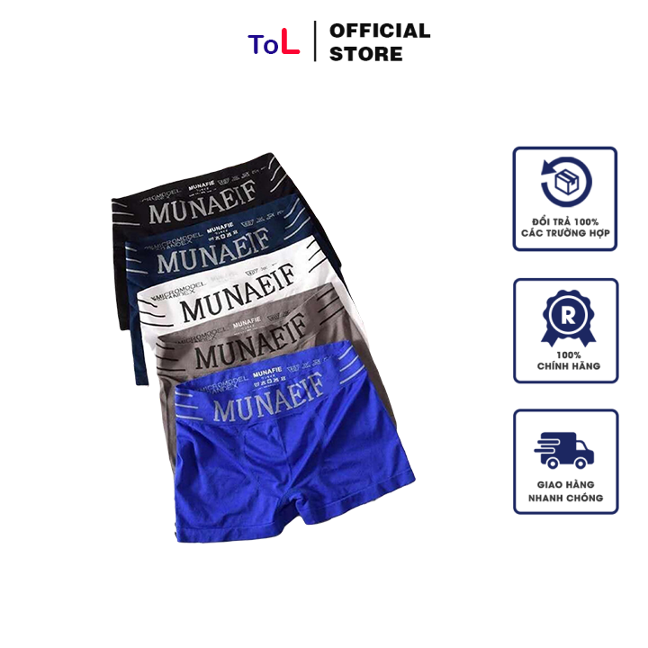 (Combo 4 quần) Quần lót nam boxer dệt kim cao cấp MUNA