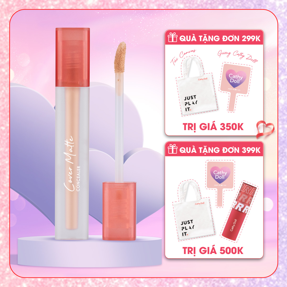 Kem Che Khuyết Điểm Mịn Lì Cathy Doll Cover Matte Concealer 2.4g