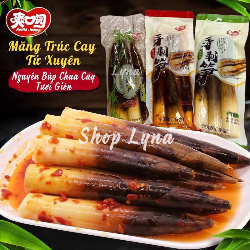 Măng đen muối chua cay, gói măng muối chua cay Tứ Xuyên nguyên vỏ măng to, gói 230g ăn vặt nội địa trung