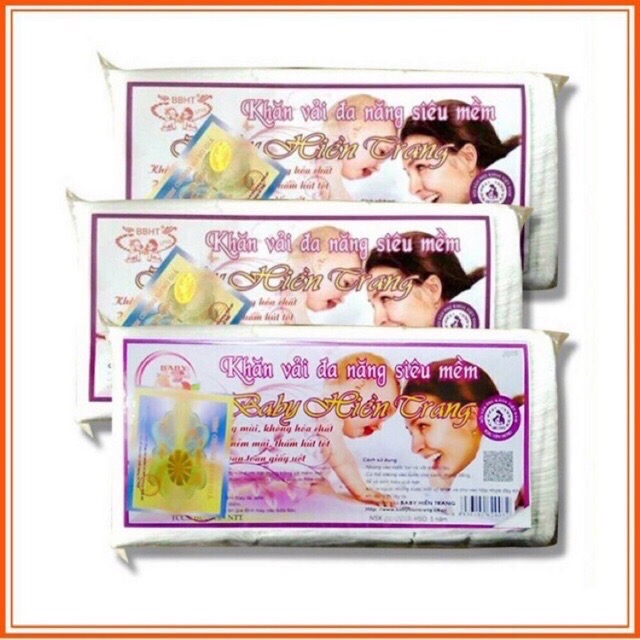 Rẻ vô địch ⚡ Khăn vải khô đa năng Hiền Trang, gói to 300 tờ, cực kỳ tiện lợi cho bé, siêu rẻ