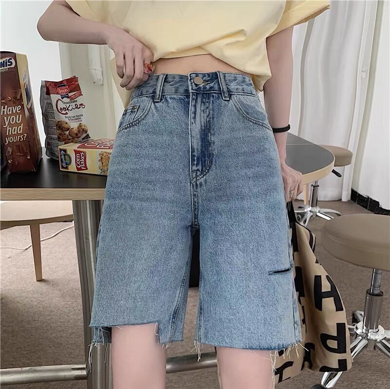 Quần Jeans Ngố Rách Hông ULzzang