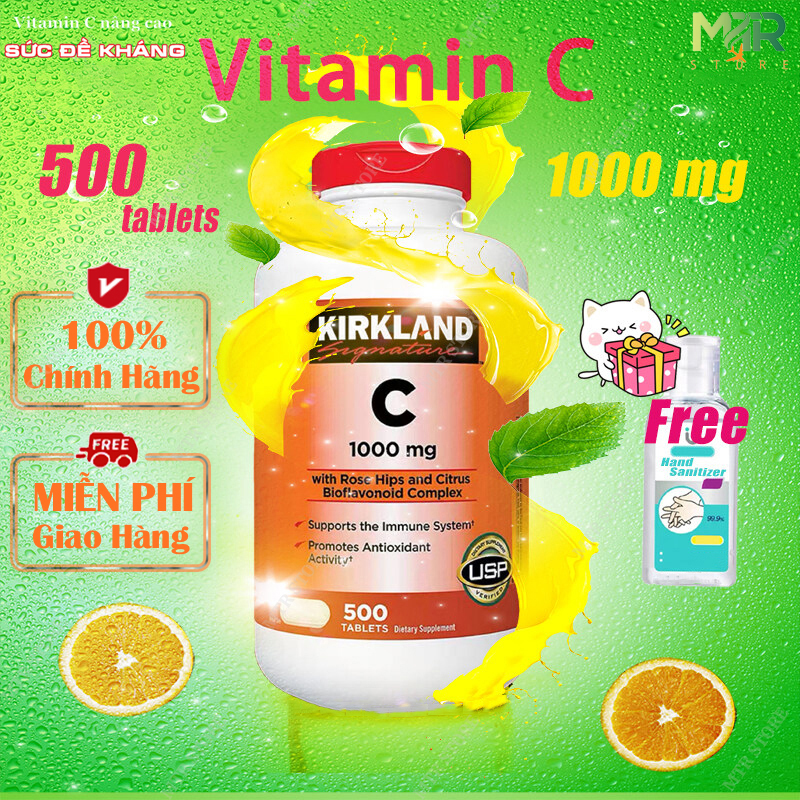 Viên Uống Tăng Cường Sức Đề Kháng Kirkland Signature Vitamin C 1000mg 500 Viên Của Mỹ - vitamin c 1000mg, vitamin c kirkland, vitamin c mỹ
