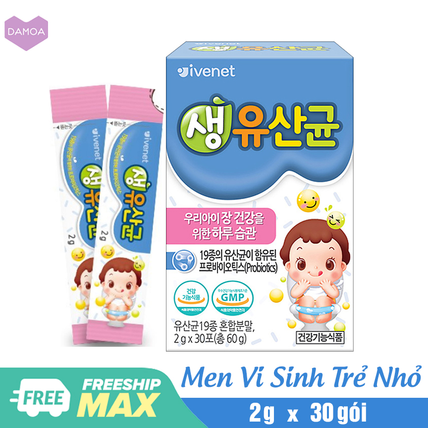 Men Vi Sinh cho Trẻ sơ sinh & Trẻ nhỏ Lactobacillus Probiotics Ivenet Hàn Quốc Lợi khuẩn giảm rối loạn tiêu hóa, tốt cho đường ruột