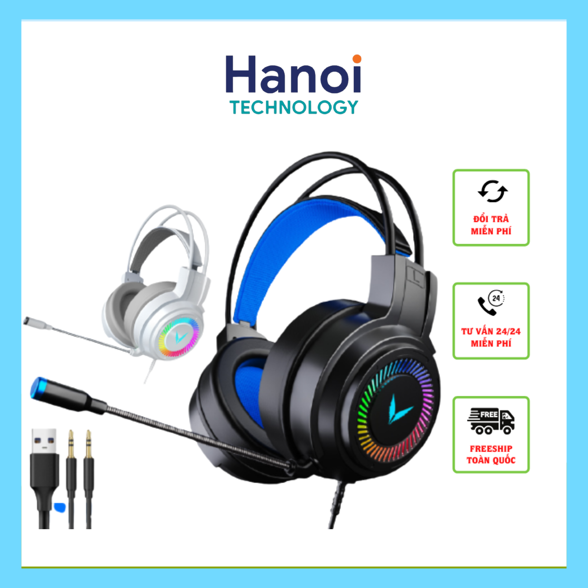 Tai nghe gaming,Tai nghe chụp tai có mic có đèn LED cho PC,Laptop, Điện thoại