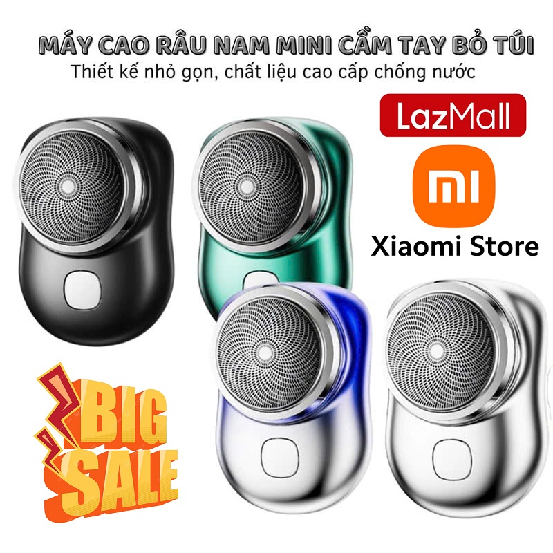 Quảng Cáo HCM Shaver LazMall Xiaomi FreeShip (xả kho) Máy Cạo Râu Nam Máy Cạo Râu Thép Nhỏ Pháo Mini Du Lịch Di Động Máy Cạo Râu, Máy Cạo Râu Mini Cho Nam Cầm Tay Chống Nước, Công Nghệ Mới Với 6 Lưỡi Dao Kép Nhỏ Gọn, Cổng Sạc USB Sạc Nhanh 60'