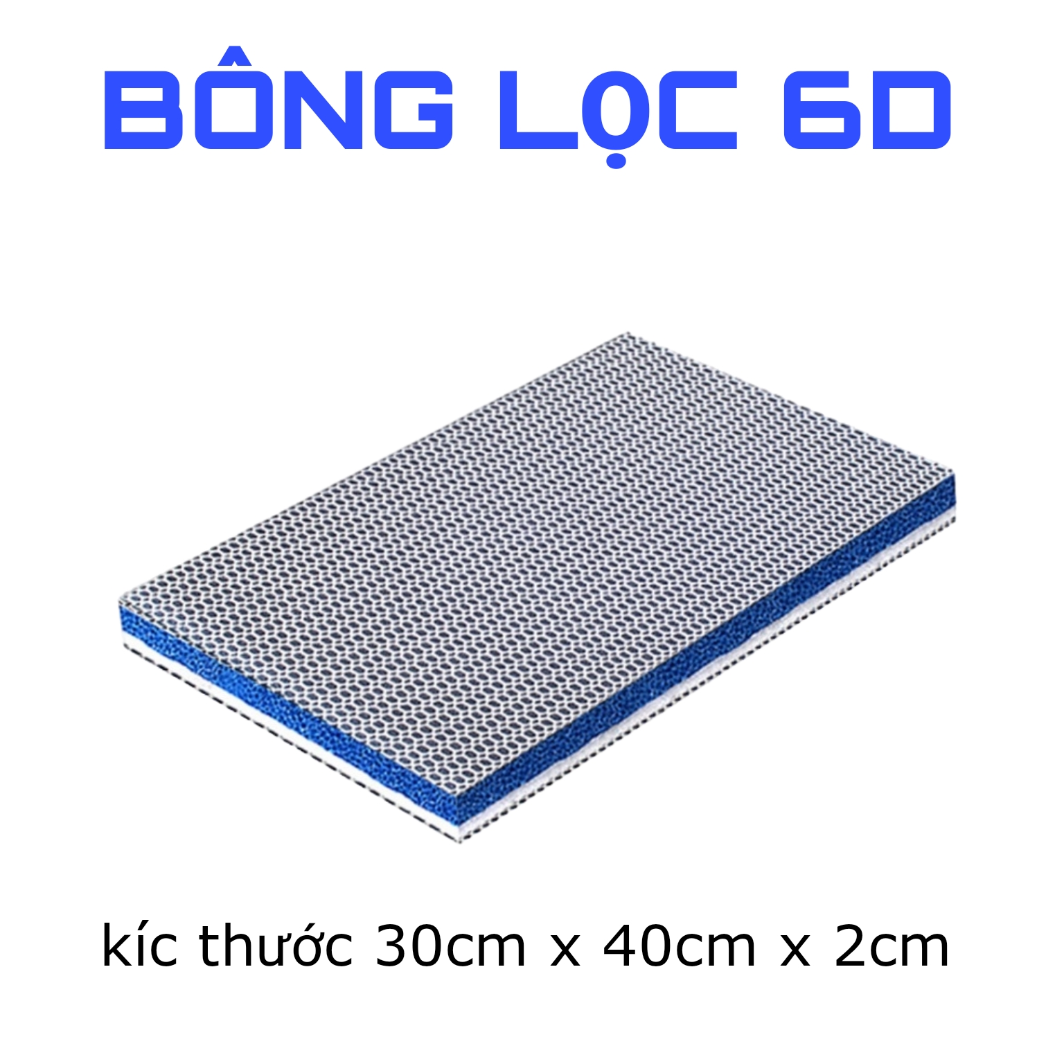 Bông lọc 6d thế hệ mới 30cm x 40cm x 2cm