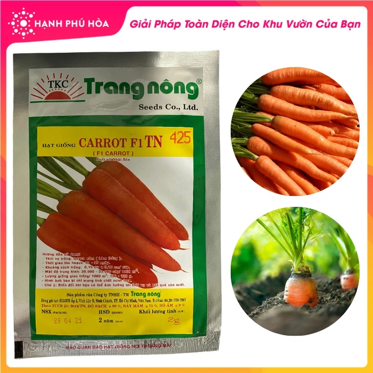 Hạt giống cà rốt f1 xuất xứ nhật bản gói 2gram