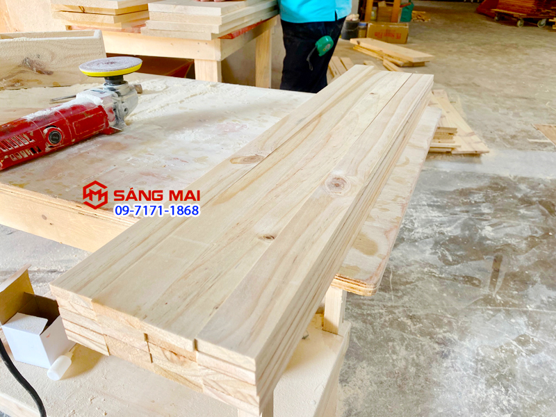 [MS78] Combo 10 thanh gỗ thông 1cm x 4cm x dài 50cm + láng mịn 4 mặt