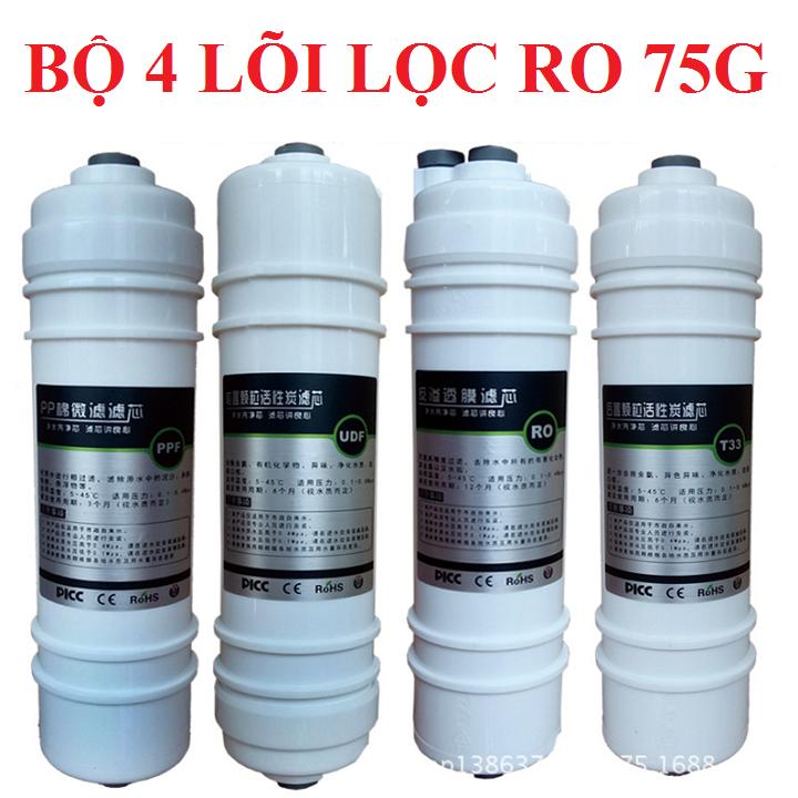 Bộ 4 lõi lọc ro 75g + phụ kiện kết nối