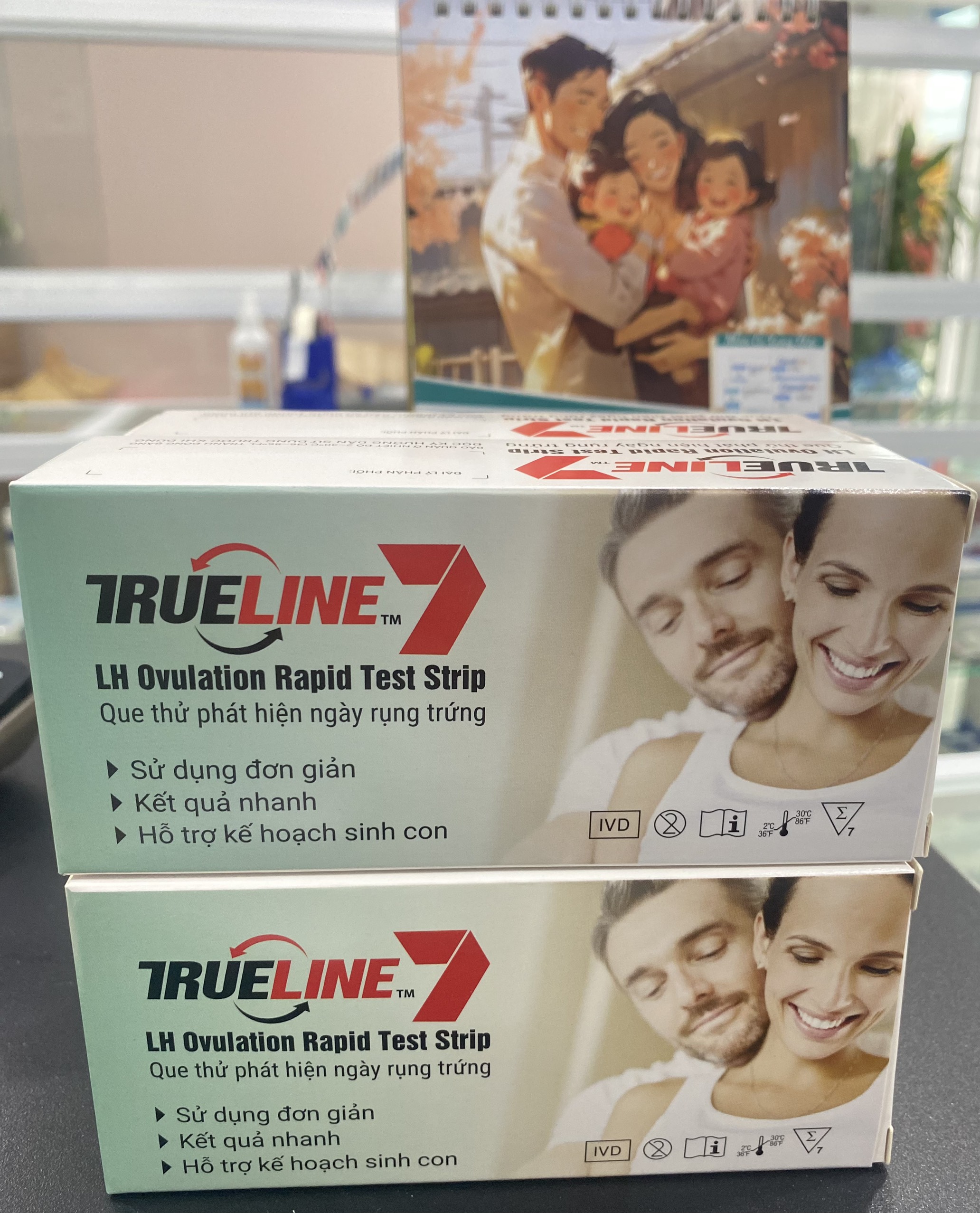 Que thử rụng trứng Trueline7- Hộp 7 test - Giúp xác định ngày rụng trứng chính xác