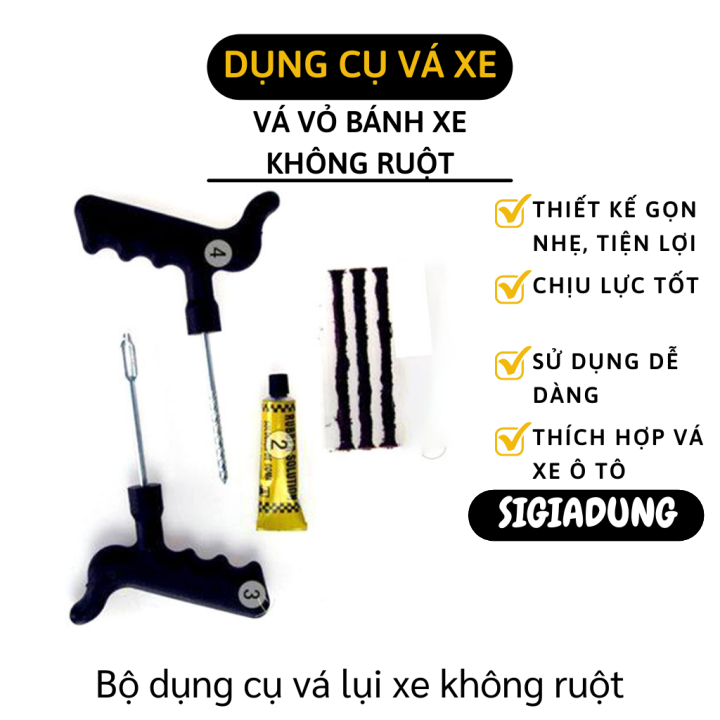 Bộ xá xe không ruột - Bộ vá lốp cho lốp không săm cho xe hơi, ô tô, xe máy cao cấp