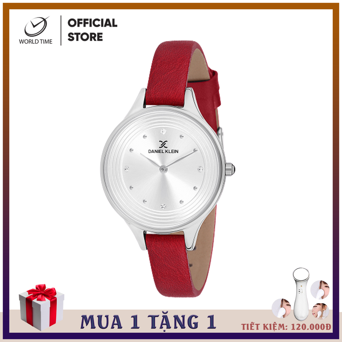 Đồng Hồ Nữ Dây Da, Daniel Klein DK12037, Full Box và Thẻ Bảo Hành Quốc Tế 2 Năm, Kính Mirenal, Chống Nước
