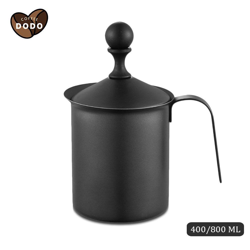 Ca đánh sữa lạnh tạo bọt latte 400ml 800ml Tạo bọt sữa cầm tay Máy tạo bọt sữa Làm cà phê bọt Inox 2 lớp lưới milk frother DODO