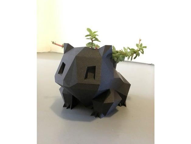 Chậu cây pokemon siêu dễ thương - Cute Low Poly Bulbasaur planter