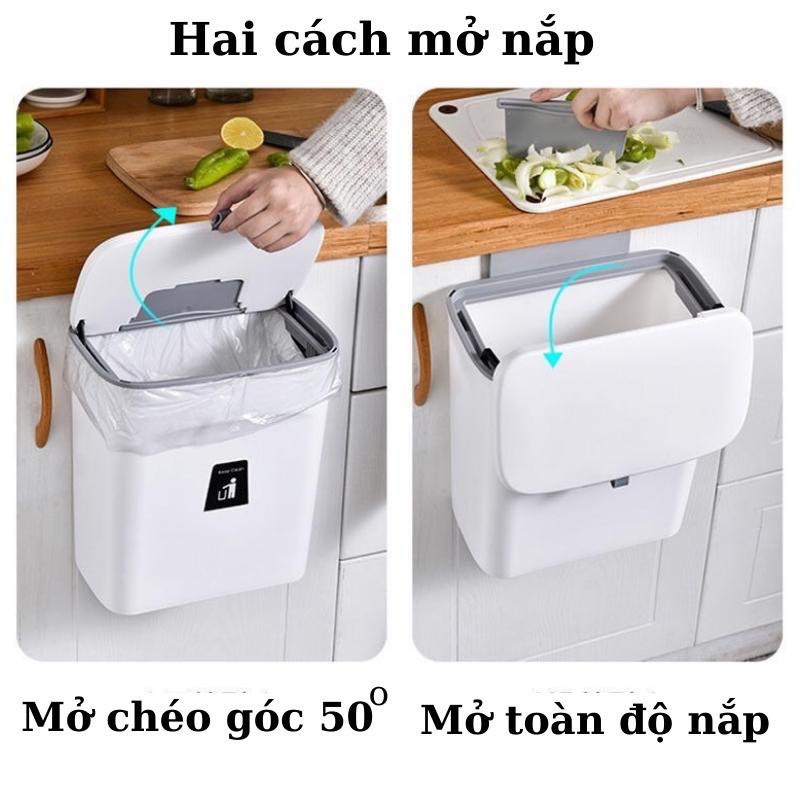 Thùng rác treo tủ bếp nắp đậy thông minh