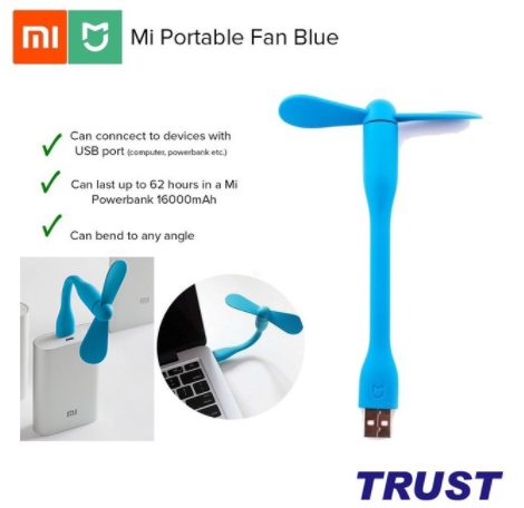 Hot deals - quạt usb xiaomi màu xanh- hàng chính hãng