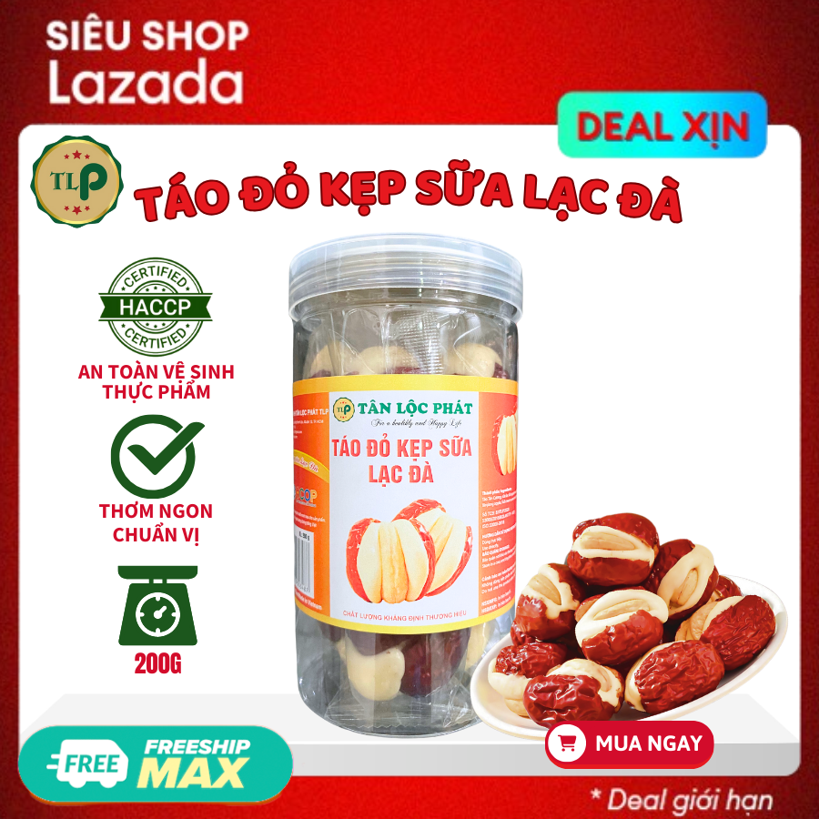 Táo Đỏ Kẹp Sữa Lạc Đà Mix Hạt Điều Tân Lộc Phát