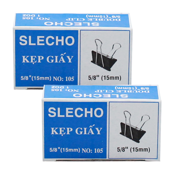 Combo 3 hộp Kẹp bướm (kẹp giấy) Slecho 15mm (hộp 12 cái)