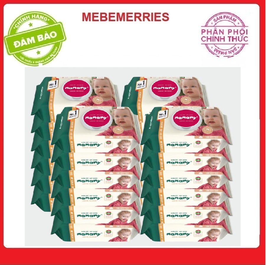 Thùng 24 bịch khăn ướt mamamy 100 tờ