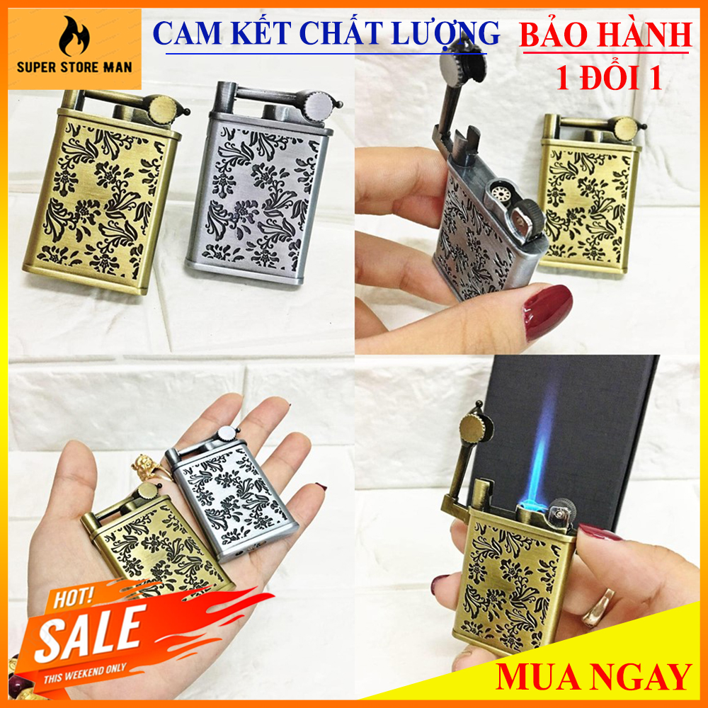 – bật lửa, hộp quẹt chief lửa khè cao cấp – khắc hoa văn – sài gas lửa khè– cực chất