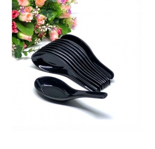 Muỗng cơm súp,chè nhựa Melamine màu đen Size 14cm