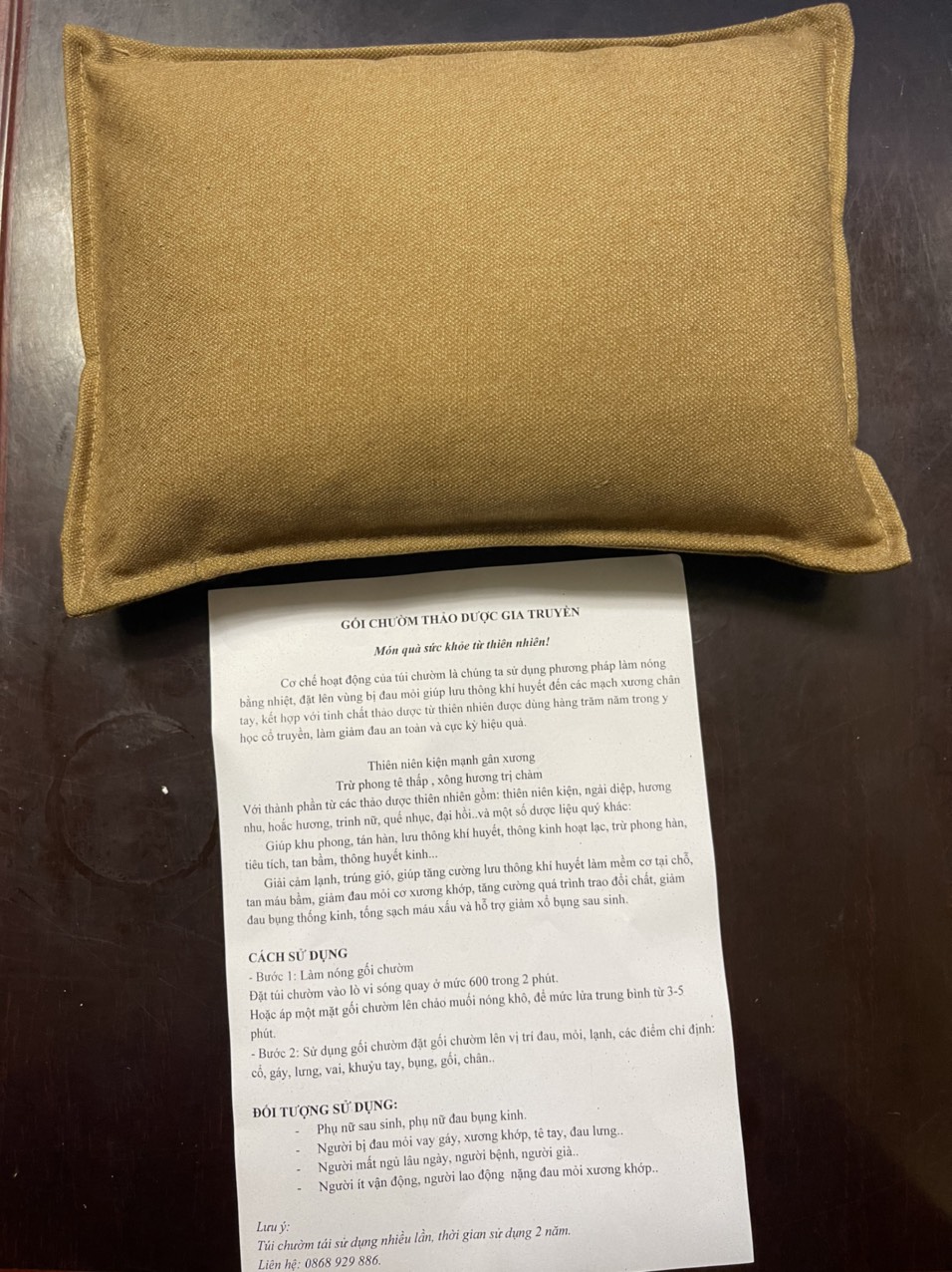 FREE SHIP - GỐI THẢO DƯỢC CHƯỜM NÓNG GIẢM ĐAU ĐÔNG Y GIA TRUYỀN