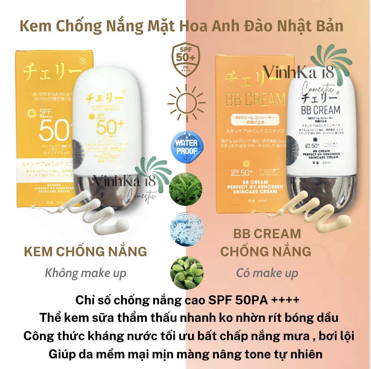 Kem chống nắng hoa anh đào nhật bản chính hãng vinhka18