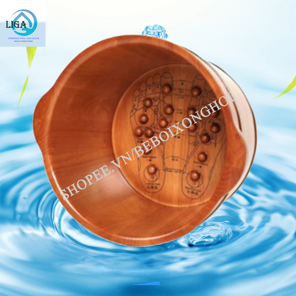 CHẬU NGÂM CHÂN (BỒN NGÂM CHÂN) CHẤT LIỆU GỖ THÔNG DÙNG MASSAGE THƯ GIÃN VÀ NGĂN NGỪA HÔI CHÂN HIỆU QUẢ
