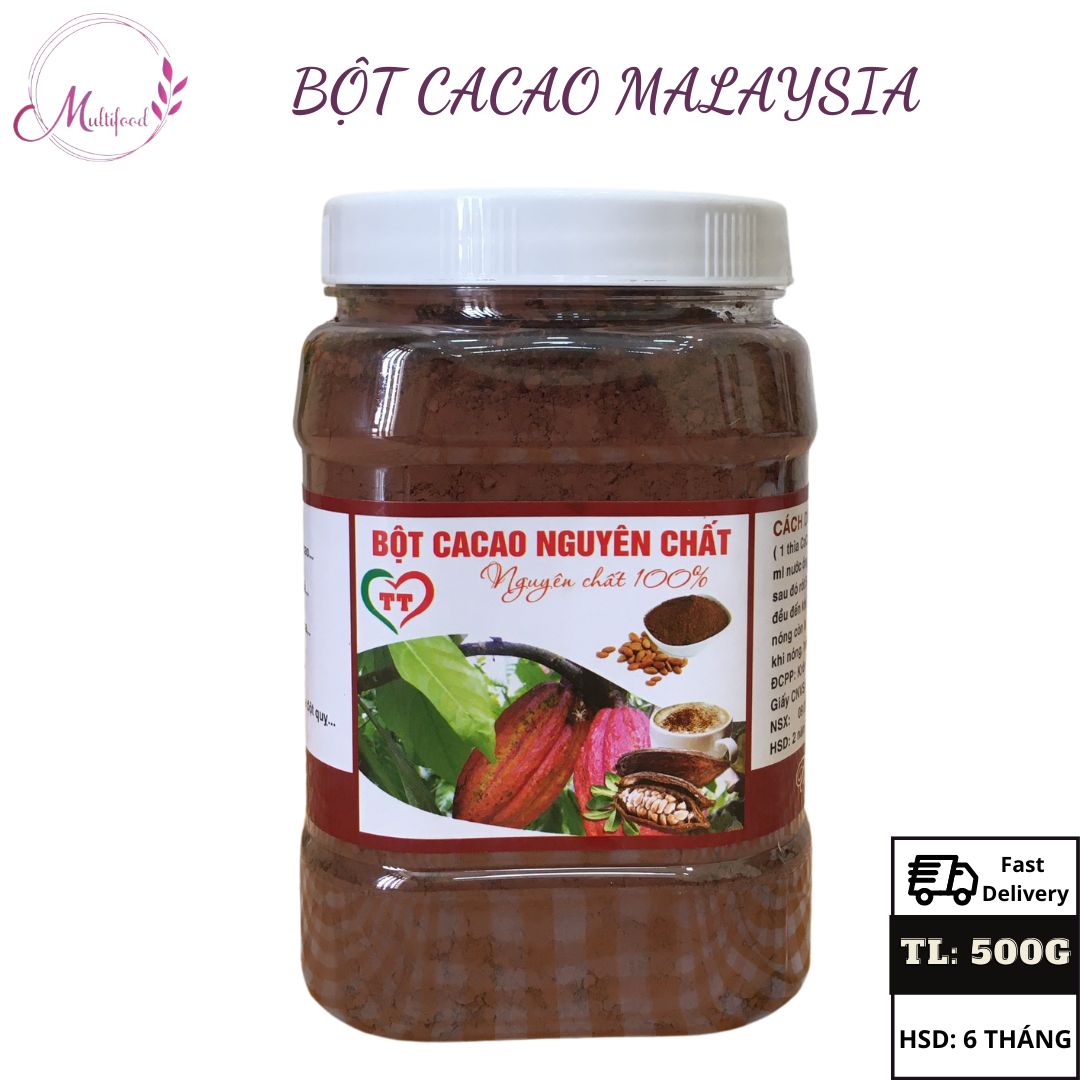 Bột Cacao Nguyên Chất Nhập Khẩu Malaysia 500G Multifood