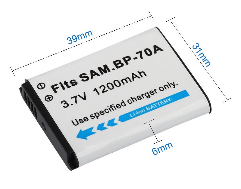 Pin máy ảnh samsung bp-70a, dùng cho samsung aq100, es65, es70, es73, sl50, sl600, st60, st70, tl105, tl110, wp10