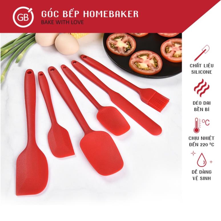 Bộ Spatula Làm Bánh - Phới vét trọn bộ dụng cụ cơ bản - Dụng cụ làm bánh silicon GBCU015