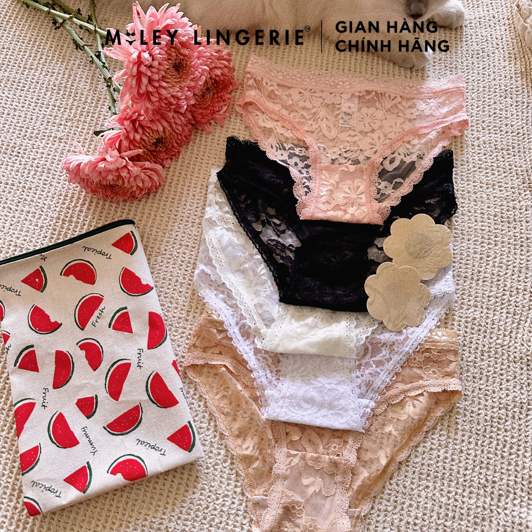 Bộ 5 Quần Lót Ren Hoa Mềm Mại Kháng Khuẩn Miley Lingerie - Màu ngẫu nhiên