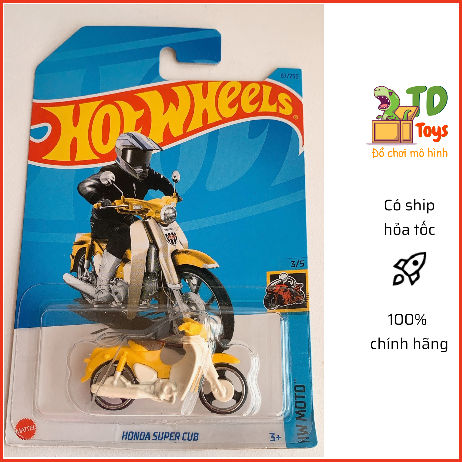 Xe mô hình chính hãng hotwheels - honda super cub